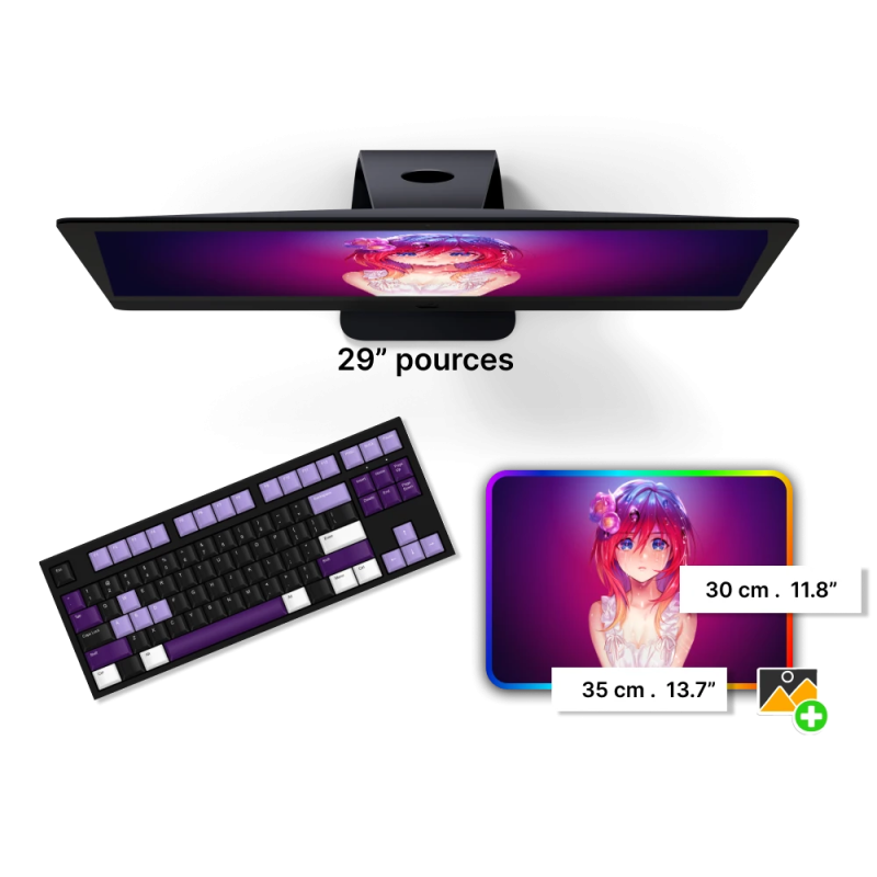 Tapis de Souris Personnalisable RGB 35x30 cm - CrazyWorth