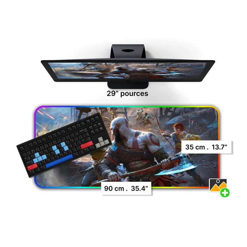 Tapis de Souris Personnalisable RGB 90x35 cm - CrazyWorth
