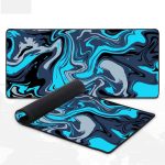 Tapis de souris XXL vague bleutée abstrait - CrazyWorth