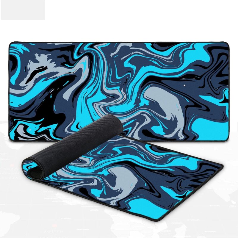 Tapis de souris XXL vague bleutée abstrait - CrazyWorth